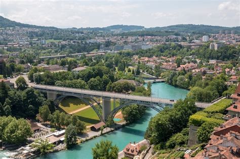 Premium Photo | Aerial panorama of historic bern city center from bern ...