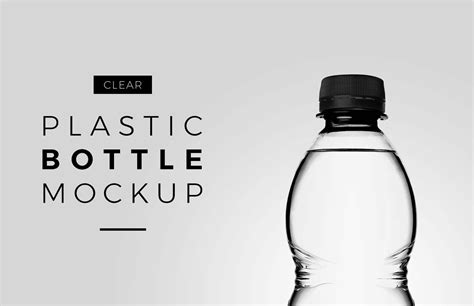 Free Clear Plastic Bottle Mockup (PSD)