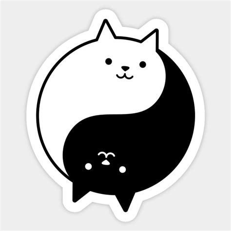 Yin Yang Cats - Cat - Sticker | TeePublic