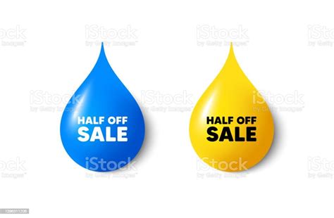 Half Off Sale Special Offer Price Sign Paint Drop 3d Icons Vector Stock Illustration - Download ...