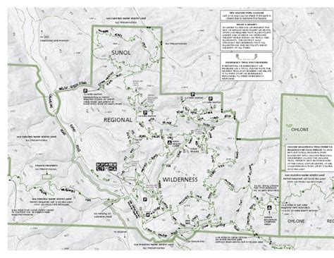 Sunol Regional Wilderness Trail Map - West - 1895 Geary Road Sunol CA ...