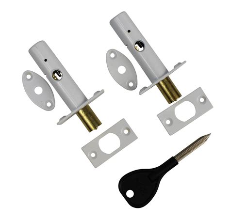 Rack Bolt Door Security Mortice Rack Bolts White Finish PACK OF 2 C/W 1 ...