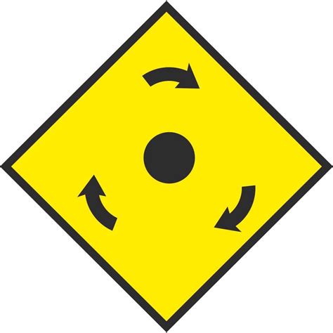 W 044 Mini Roundabout Ahead | Road Warning Signs Ireland | PD Signs