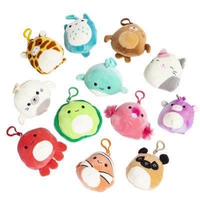 SQUISHMALLOWS 3.5 Inch Super Soft Mochi Squishy Plush Keychain Clip Set of 12 - Includes 12 ...