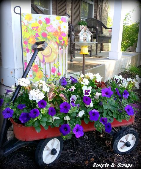 little red wagon garden | Little red wagon, Unique flower pots, Red wagon