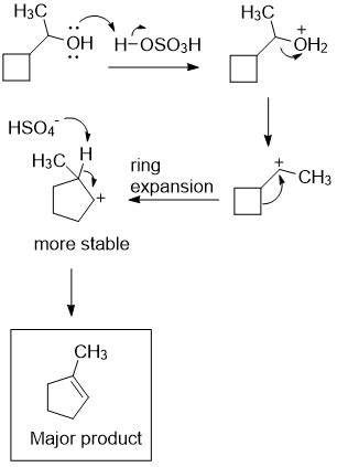 What is the major product of the following reaction? Reactants are H2SO4 and heat | Homework ...