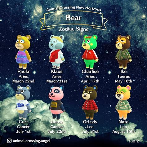 angel on Instagram: “🌟 bear zodiac signs 🌟” | Zodiac signs, Animal crossing, Zodiac