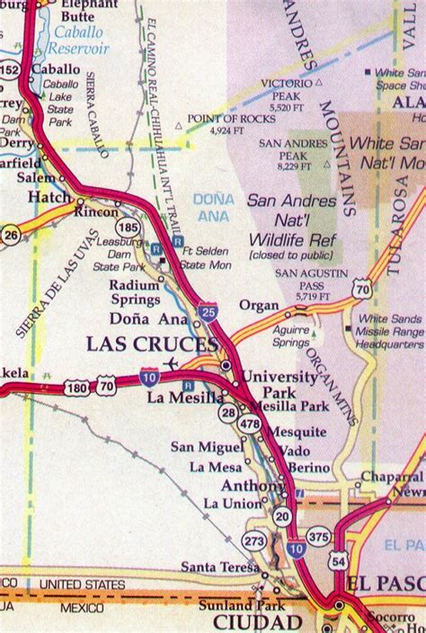 Dona Ana County Map - New Mexico - New Mexico Hotels - Motels - Vacation Rentals - Places to ...