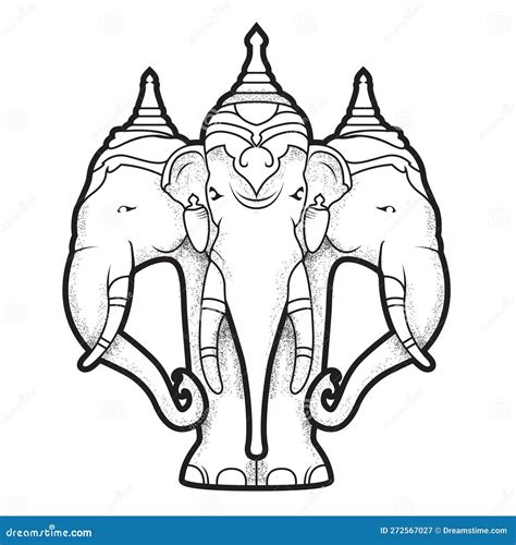 Airavata, Mythological White Elephant With Many Heads, Abhra-matanga ...