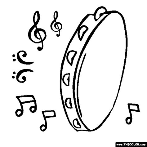 Tambourine Coloring Page