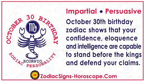 October 30 Zodiac (Scorpio) Horoscope Birthday Personality and Lucky Things