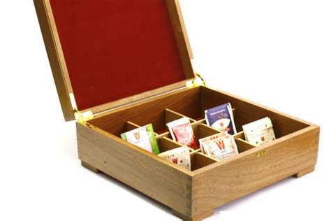 Laser Etched Deep Wooden Tea Box -Solid Wood Tea Selection Box