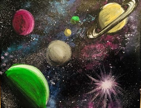 Planets Painting - Acrylic Painting Tutorial Step By Step | Planet painting, Galaxy painting ...