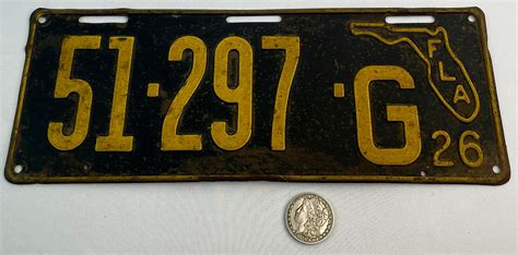 Lot - Vintage 1926 Florida State License Plate