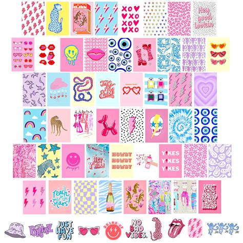 Buy KOSKIMER Preppy Wall Collage Kit Aesthetic Pictures, 50 Set 4x6 Inch, Preppy Room Decor ...