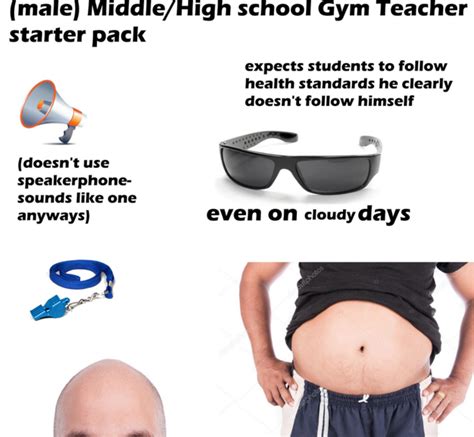 Male/High school Gym Teacher starter pack | Gym Teacher | Know Your Meme