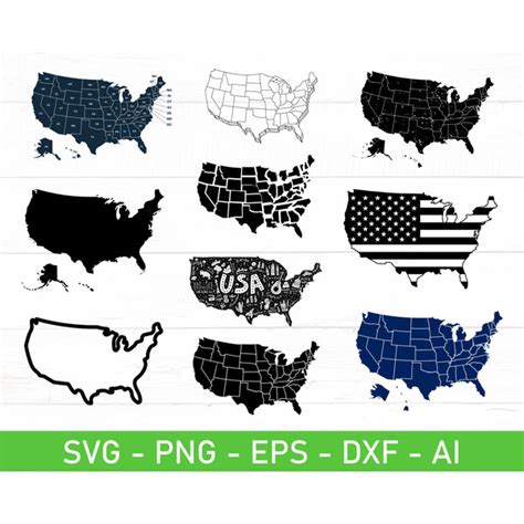 USA map svg, USA outline svg, eps, dxf, ai, png, Files For C - Inspire Uplift