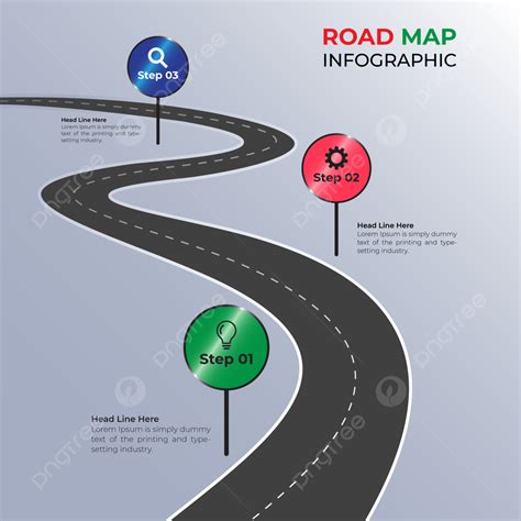 Road Map Infographic Stainless Metal Elements Template Template Download on Pngtree