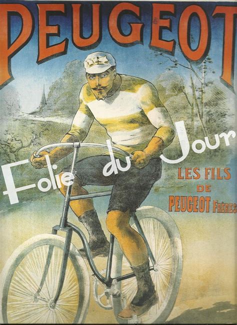 Antique French Advertising Poster for Peugeot by FolieduJour