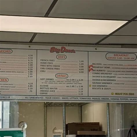 Big Dan's Hamburgers Menu | Indianapolis, IN | Checkle