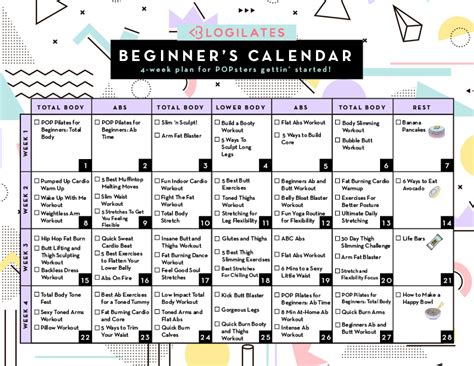 A 28-Day Workout Calendar for Beginners! – Blogilates