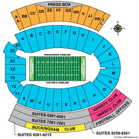 Camp Randall Stadium Seating Chart | Camp Randall Stadium | Madison ...