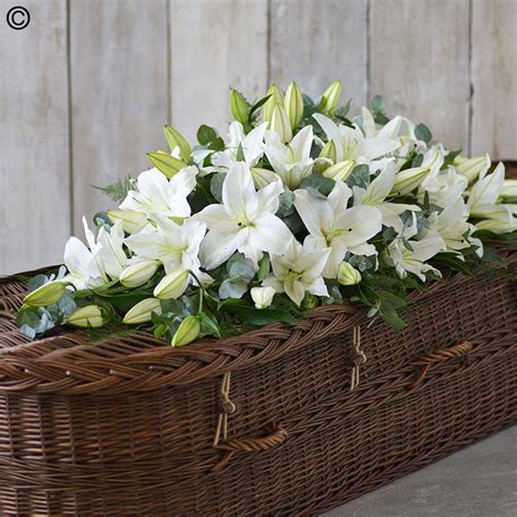 Lily Casket Spray – White Large – Sweeneys Florist