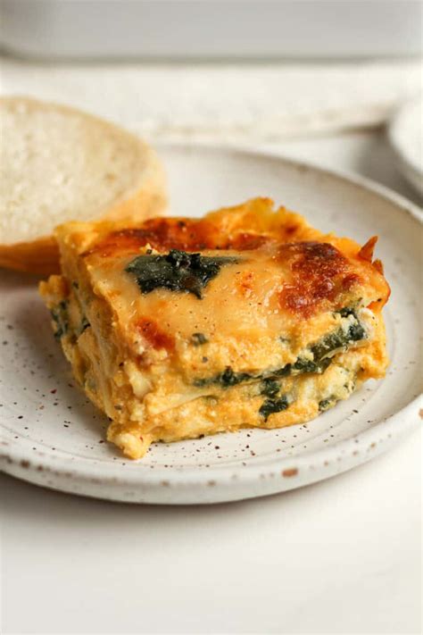 Roasted Butternut Squash Lasagna with Spinach - SueBee Homemaker