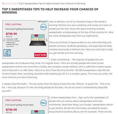 Top 5 Sweepstakes Tips to Help Increase Your Chances of Winning ...