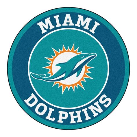 FANMATS NFL Miami Dolphins Turquoise 2 ft. 3 in. x 2 ft. 3 in. Round Accent Rug-17964 - The Home ...