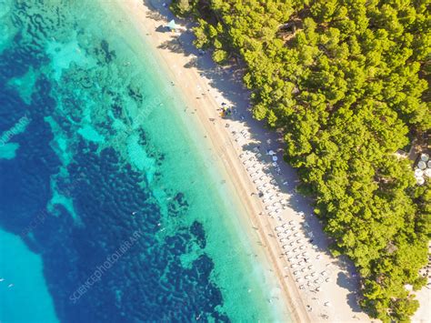 Aerial view of Zlatni Rat, Brac Island, Bol, Croatia - Stock Image - F041/6274 - Science Photo ...