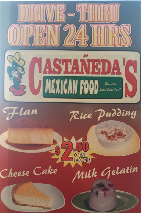 Menu at Castañeda's Mexican Food fast food, Corona, El Sobrante Rd