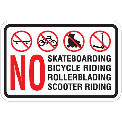 No Skateboarding Sign 17" x 11" Aluminum - Signquick