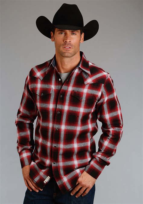 Stetson Men's RUSTIC PLAID WESTERN SNAP SHIRT