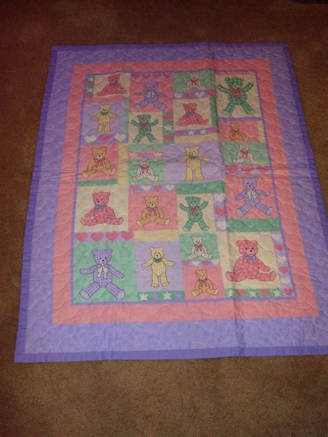 Items similar to Purple Teddy Bear Quilt on Etsy