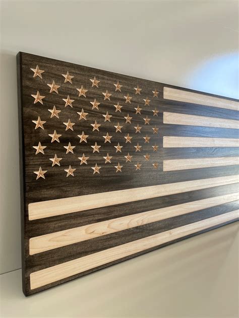 Wooden American Flag Wood Flag Wall Art Handcrafted USA Flag - Etsy