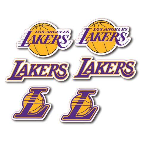 1 Set Los Angeles Lakers Vinyl Waterproof Laminated Stickers (6pcs ...