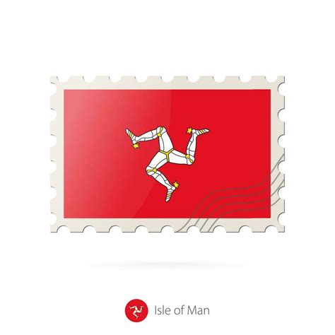 Postage stamp with the image of Isle of Man flag. 30355075 Vector Art ...