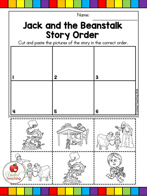 Jack and the Beanstalk Fairy Tale No Prep Activities - United Teaching ...