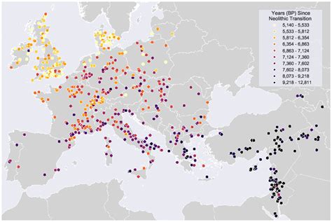 Neolithic Sites -Location and Years Since Neolithic Revolution ...