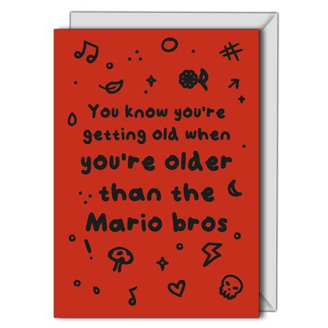 Personalised Cards and Gifts Online Birthday Card Mario Brothers Funny Nostalgia Old