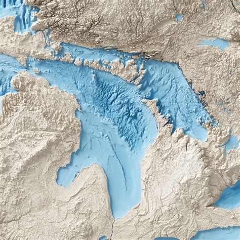 Great Lakes Shaded Relief Bathymetry Map – Visual Wall Maps Studio