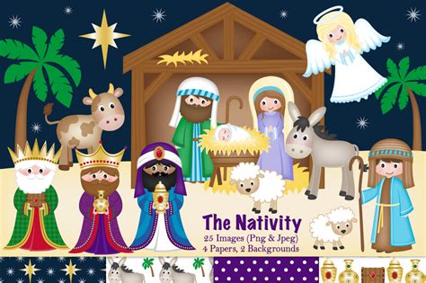 christmas clipart nativity scene 10 free Cliparts | Download images on Clipground 2024