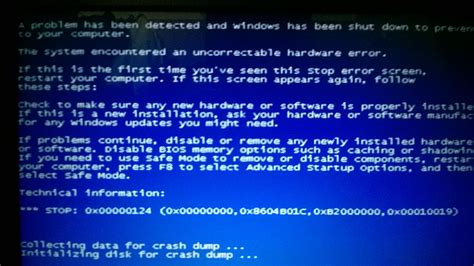 blue screen error with error code 0124 followed by others - Microsoft ...