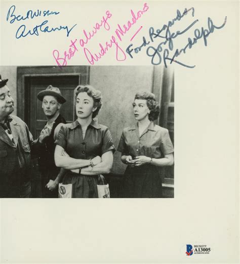 Joyce Randolph, Audrey Meadows, Art Carney Signed "The Honeymooners" 8x8 Photo with Multiple ...