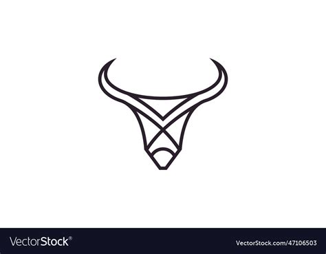 Bull cow angus buffalo longhorn cattle head Vector Image