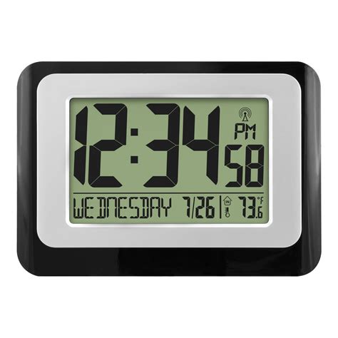 Digital Atomic Calendar Black Desk Alarm Clock with Temperature, W88631 - Walmart.com