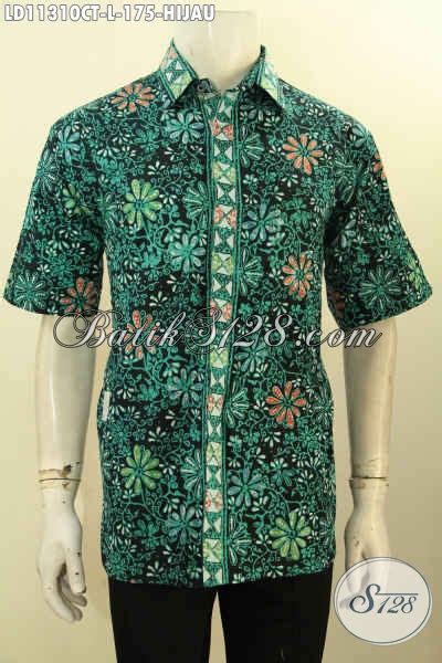 Baju Batik Hijau Pria Size L, Kemeja Batik Solo Asli Motif Bagus Tren ...