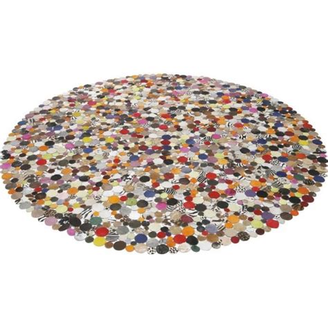 Tapis rond design en cuir multicolor 250x250 - Achat / Vente tapis - Cdiscount