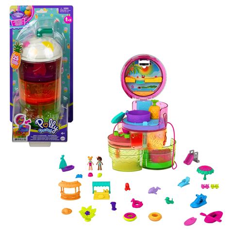 Buy Polly Pocket Spin ‘n Surprise Compact Playset, Tropical Smoothie ...